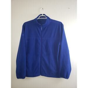 (Ju) Y2K Reebok Fleece Jacket Womens Size 2XL Royal Blue Zip Outdoor Sweater